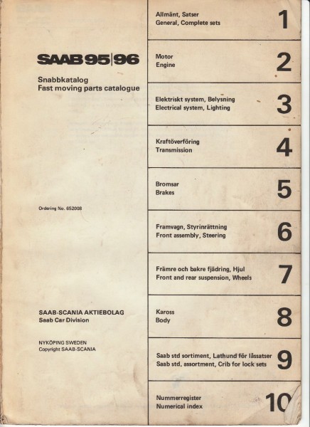 Saab Fast Moving Parts Catalogue : The Saab V4 Tech Source